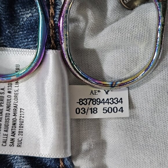 American Eagle Shorts Women 12 Blue Distressed Lace Cotton Stretch Beach Boho - Picture 15 of 16